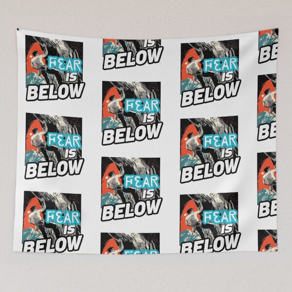 Item preview, Fear Is Below – Vintage Rock Climbing Courage Illustration02 designed and sold by kuikai123.