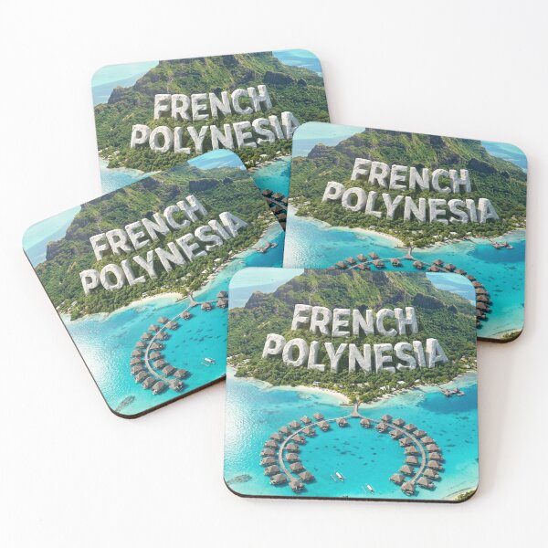 Item preview, French Polynesia Overwater Bungalows, Majestic Island Mountains, Lagoon designed and sold by MyEz Style.