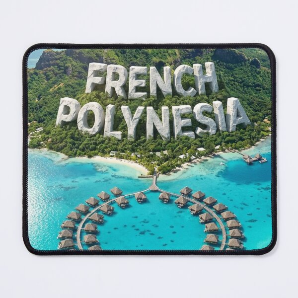 Item preview, French Polynesia Overwater Bungalows, Majestic Island Mountains, Lagoon designed and sold by MyEz Style.