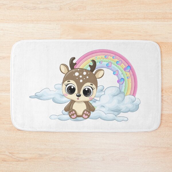 Item preview, Gentle Deer - Cute Spotted Deer on a Cloud with Rainbow designed and sold by Love3Happy.