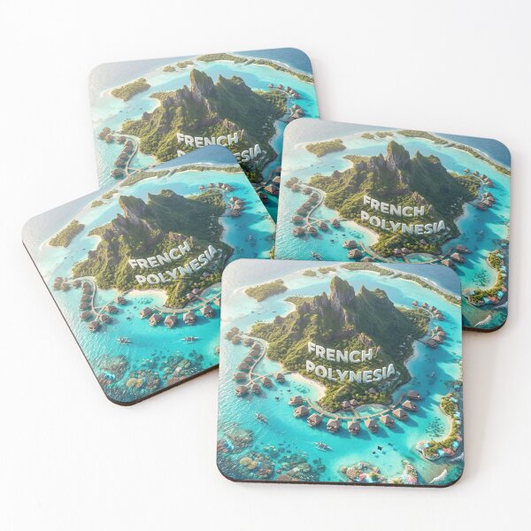 Item preview, French Polynesia Luxury Resort Aerial: Overwater Bungalows, Turquoise Lagoon designed and sold by MyEz Style.