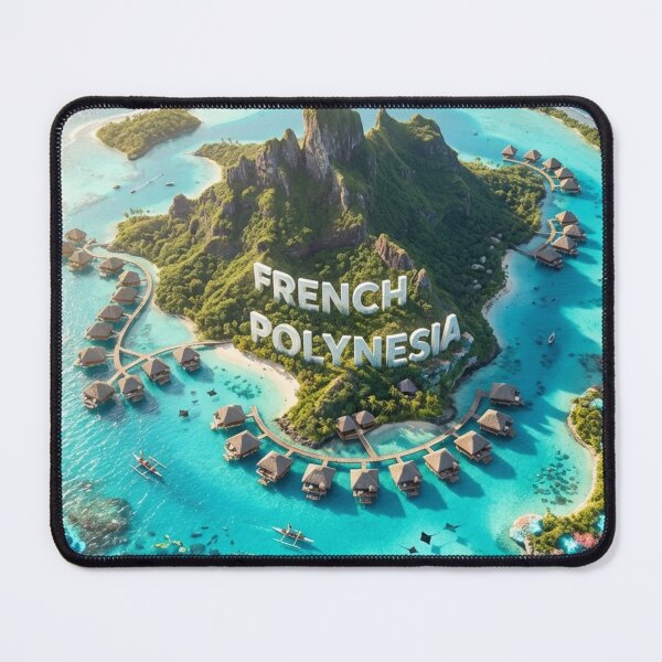 Item preview, French Polynesia Luxury Resort Aerial: Overwater Bungalows, Turquoise Lagoon designed and sold by MyEz Style.