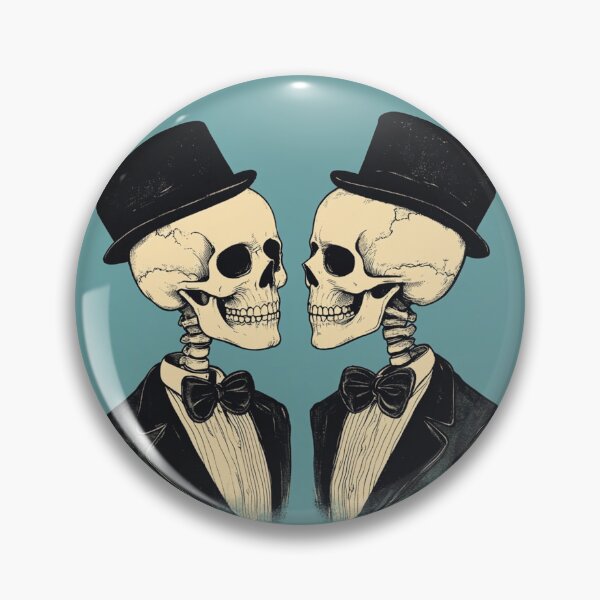 Item preview, Skeleton Couple in Love – Dapper Gothic Valentines Day Design designed and sold by TeesAndSass.