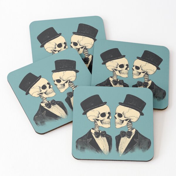 Item preview, Skeleton Couple in Love – Dapper Gothic Valentines Day Design designed and sold by TeesAndSass.