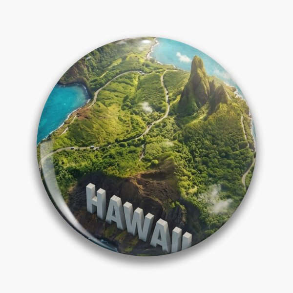 Item preview, Panoramic Hawaii Island Aerial View, Breaching Whale, Iconic Text designed and sold by MyEz Style.