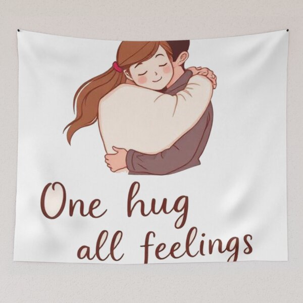 Item preview, One Hug, All Feelings – Cute Couple Illustration designed and sold by Wizdem Artworkz.