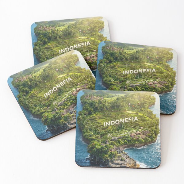 Item preview, Indonesia Floating Island: Vibrant Aerial View with Iconic Landmarks designed and sold by MyEz Style.