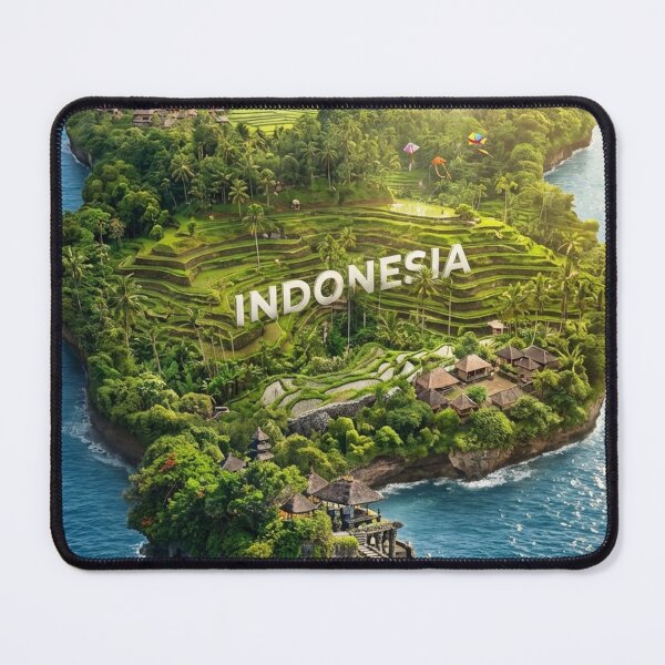 Item preview, Indonesia Floating Island: Vibrant Aerial View with Iconic Landmarks designed and sold by MyEz Style.