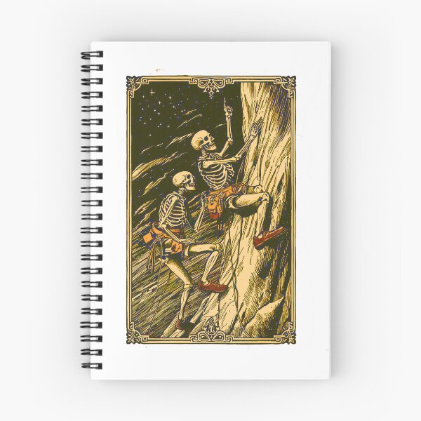 Item preview, Climb Beyond Death – Gothic Skeleton Rock Climbers Tarot Art designed and sold by kuikai123.
