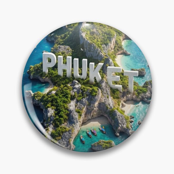 Item preview, Phuket Island Aerial View with Large 3D Text on Lush Tropical Landscape designed and sold by MyEz Style.