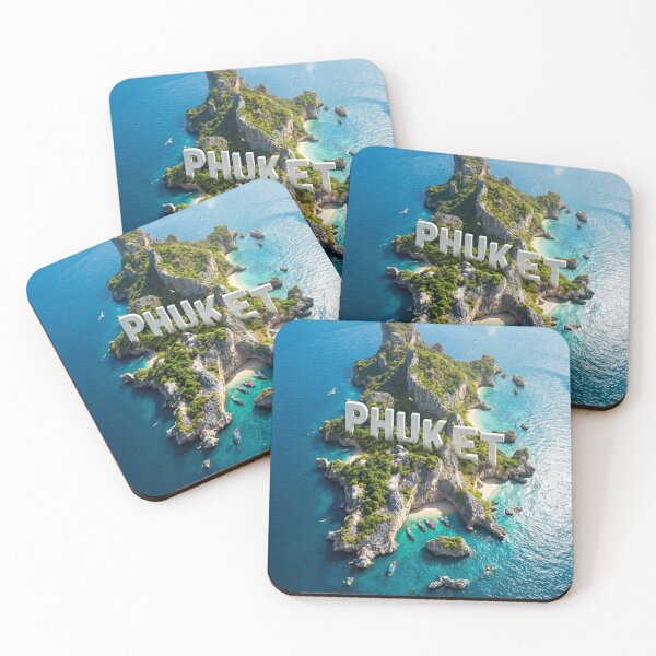Item preview, Phuket Island Aerial View with Large 3D Text on Lush Tropical Landscape designed and sold by MyEz Style.