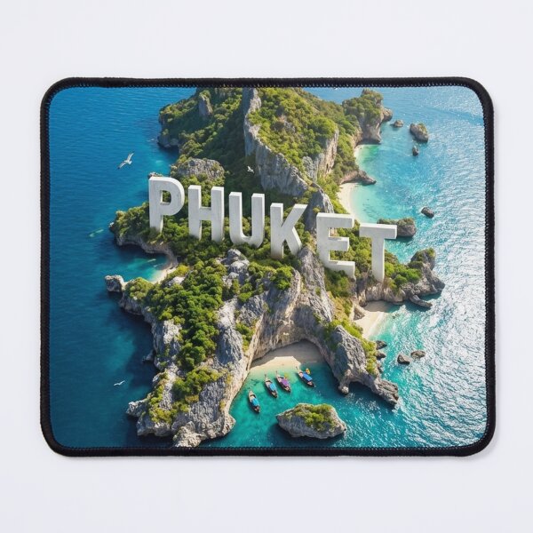 Item preview, Phuket Island Aerial View with Large 3D Text on Lush Tropical Landscape designed and sold by MyEz Style.