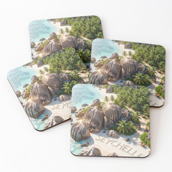 Item preview, Seychelles Beach Paradise: Aerial View of Iconic Granite Boulders designed and sold by MyEz Style.