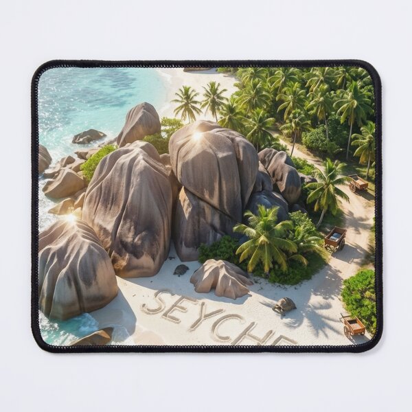 Item preview, Seychelles Beach Paradise: Aerial View of Iconic Granite Boulders designed and sold by MyEz Style.