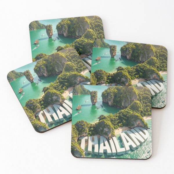 Item preview, Iconic Thailand Landscape: Big Buddha, Islands, Boats, and 3D Text designed and sold by MyEz Style.