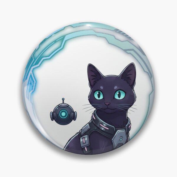 Item preview, Lost but Not Alone- Cyberpunk Black Cat  designed and sold by Lavender-Kitty.