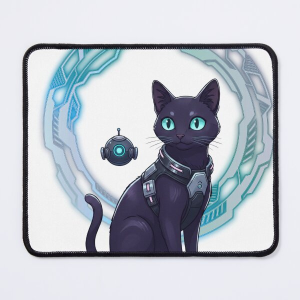 Item preview, Lost but Not Alone- Cyberpunk Black Cat  designed and sold by Lavender-Kitty.