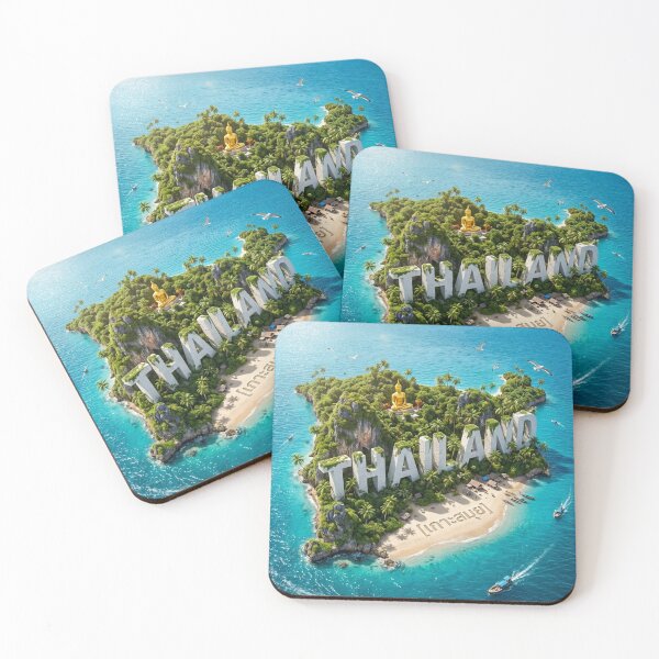 Item preview, Conceptual Thailand Island Paradise with Golden Buddha & Turquoise Sea designed and sold by MyEz Style.