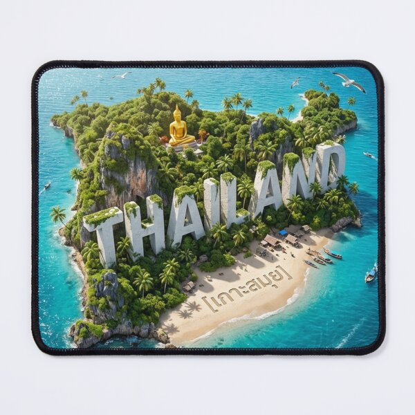 Item preview, Conceptual Thailand Island Paradise with Golden Buddha & Turquoise Sea designed and sold by MyEz Style.