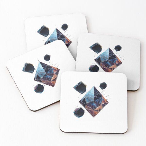 Item preview, Modern Geometric Prism Abstract Art, Floating Crystalline Polygons designed and sold by zeeshandesign99.