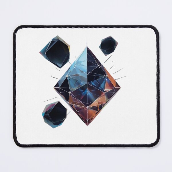 Item preview, Modern Geometric Prism Abstract Art, Floating Crystalline Polygons designed and sold by zeeshandesign99.