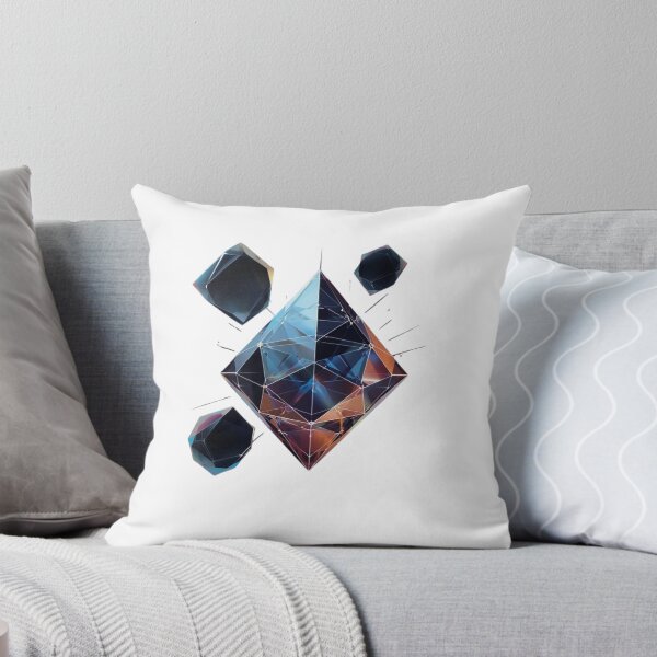 Item preview, Modern Geometric Prism Abstract Art, Floating Crystalline Polygons designed and sold by zeeshandesign99.