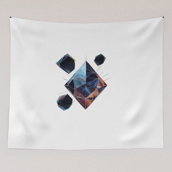Item preview, Modern Geometric Prism Abstract Art, Floating Crystalline Polygons designed and sold by zeeshandesign99.