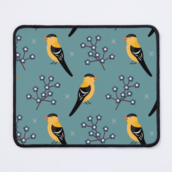Item preview, American goldfinches on blue designed and sold by reneesillus.