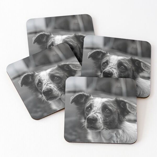 Item preview, Artistic Mosaic Dog Portrait - Black and White Stone Style designed and sold by kamelouari.