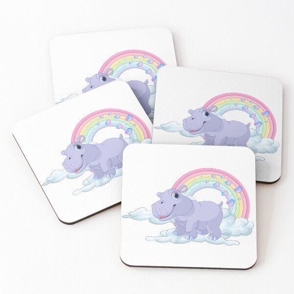 Item preview,  Happy Hippo - Cute Purple Hippo on a Cloud with Rainbow designed and sold by Love3Happy.