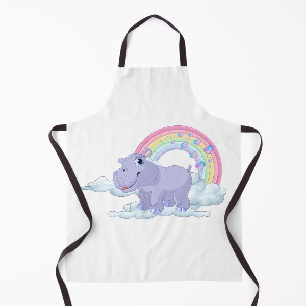 Item preview, Happy Hippo - Cute Purple Hippo on a Cloud with Rainbow designed and sold by Love3Happy.