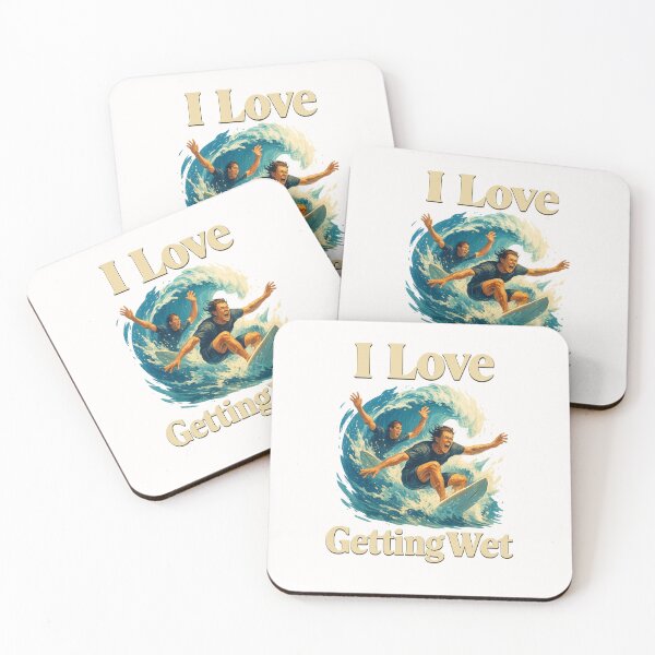 Item preview, I Love Getting Wet – Surfing Wave Pun designed and sold by Places On Earth.