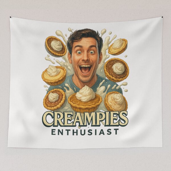 Item preview, Creampies Enthusiast – Whipped Pie Explosion with Goofy Grin designed and sold by Places On Earth.