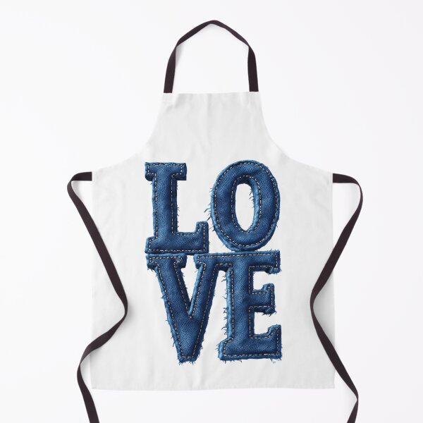 Item preview, 3D Blue Denim Fabric Love Typography designed and sold by newvisionart191.