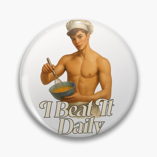 Item preview, I Beat It Daily – Shirtless Chef Mixing Batter designed and sold by Places On Earth.