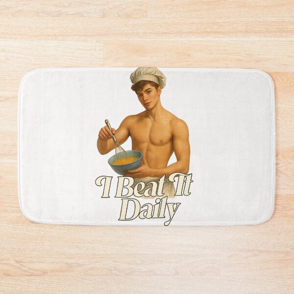 Item preview, I Beat It Daily – Shirtless Chef Mixing Batter designed and sold by Places On Earth.