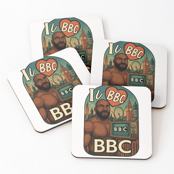 Item preview, I Love BBC – Buff Man with Vintage TV and London Icons designed and sold by Places On Earth.