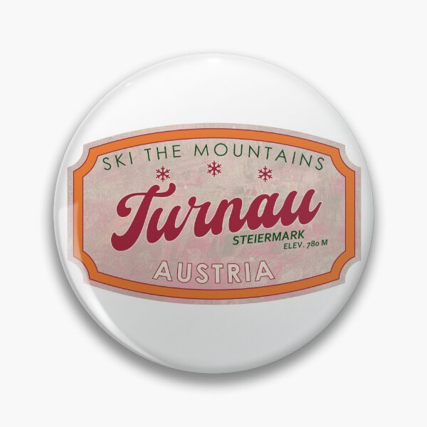 Item preview, Turnau, Austria, Steiermark, Ski, textured skiing badge designed and sold by Wanderful-roads.
