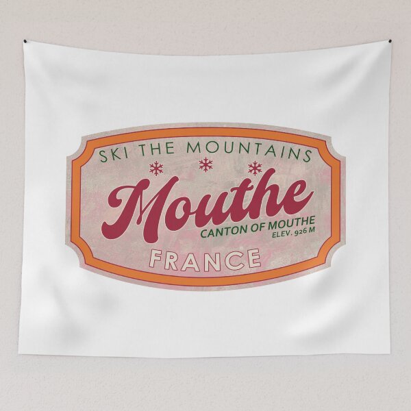 Item preview, Mouthe, France, canton of Mouthe, Ski, textured skiing badge designed and sold by Wanderful-roads.