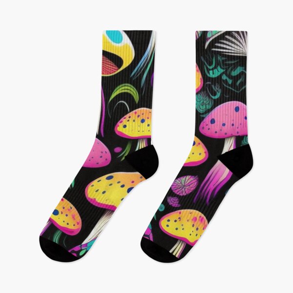Item preview, Neon Mushroom Pattern Art for Bold Kawaii Aesthetic Fans designed and sold by WildStroke.