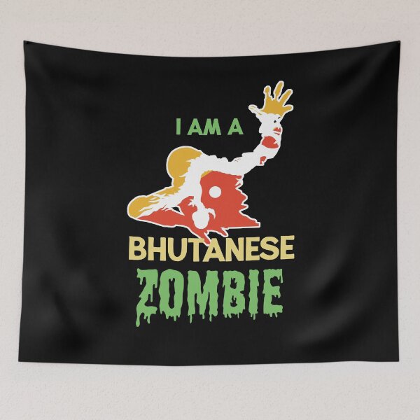 Item preview, Zombie Halloween Bhutanese Flag designed and sold by countryflags.