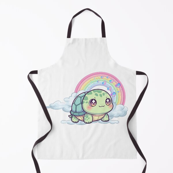 Item preview, Cheerful Turtle - Cute Teal Turtle on a Cloud with Rainbow and Hearts designed and sold by Love3Happy.