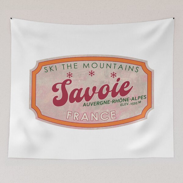 Item preview, Savoie, France, Auvergne-Rhône-Alpes, Ski, textured skiing badge designed and sold by Wanderful-roads.