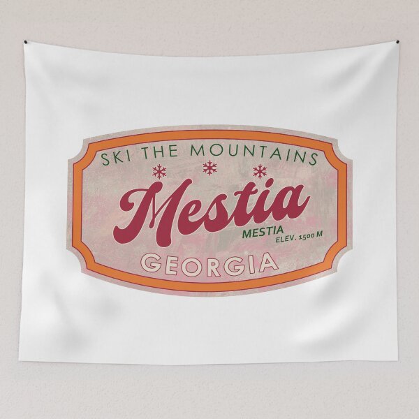 Item preview, Mestia, Georgia, Mestia, Ski, textured skiing badge designed and sold by Wanderful-roads.