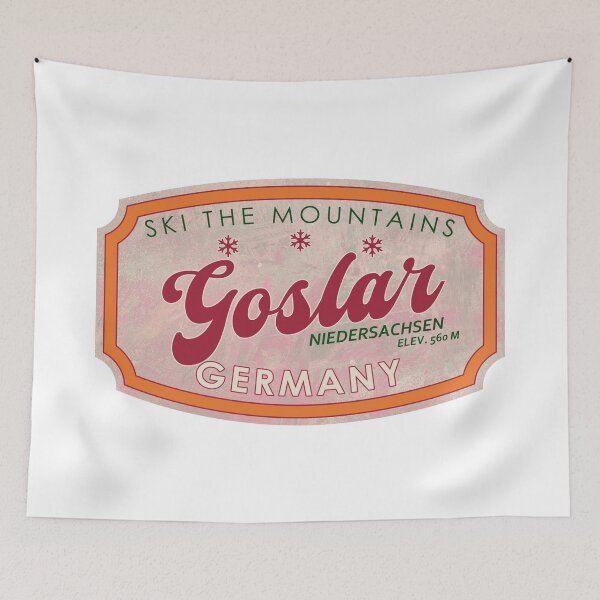 Item preview, Goslar, Germany, Niedersachsen, Ski, textured skiing badge designed and sold by Wanderful-roads.