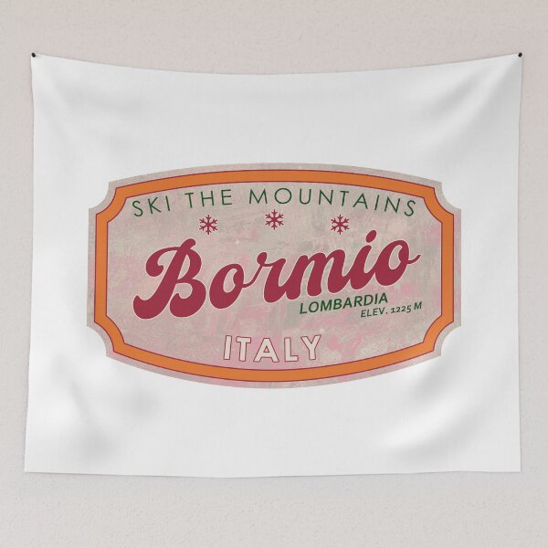 Item preview, Bormio, Italy, Lombardia, Ski, textured skiing badge designed and sold by Wanderful-roads.