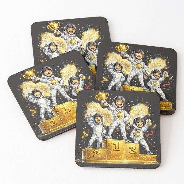Item preview, Fencing Champion Medal – Sticker Design designed and sold by ChillCharmStudio.
