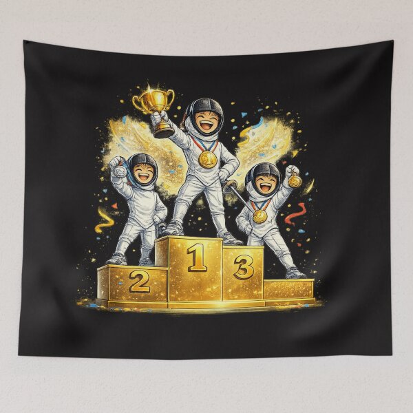 Item preview, Fencing Champion Medal – Sticker Design designed and sold by ChillCharmStudio.