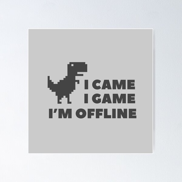 Night Offline T-Rex Game - Google Dino Run Poster for Sale by