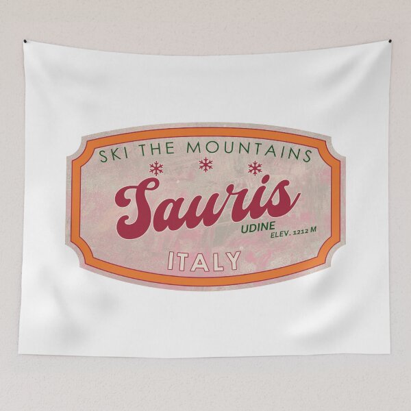 Item preview, Sauris, Italy, Udine, Ski, textured skiing badge designed and sold by Wanderful-roads.